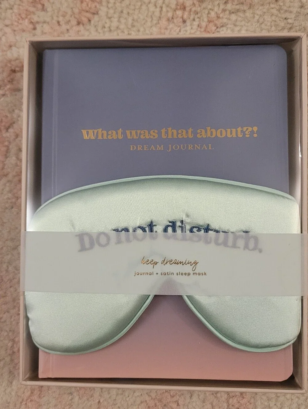 What Was That About? Dream Journal with Mint Satin Sleep Mask